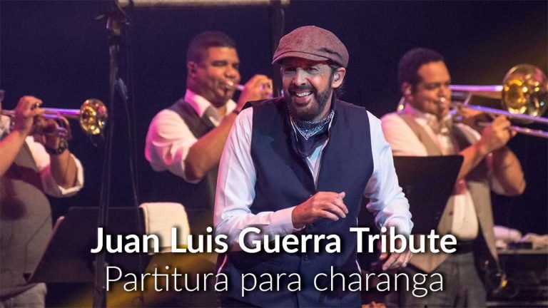 Partitura para charanga de Juan Luis Guerra A pedir su mano, la bilirrubina, ojalá que llueva café