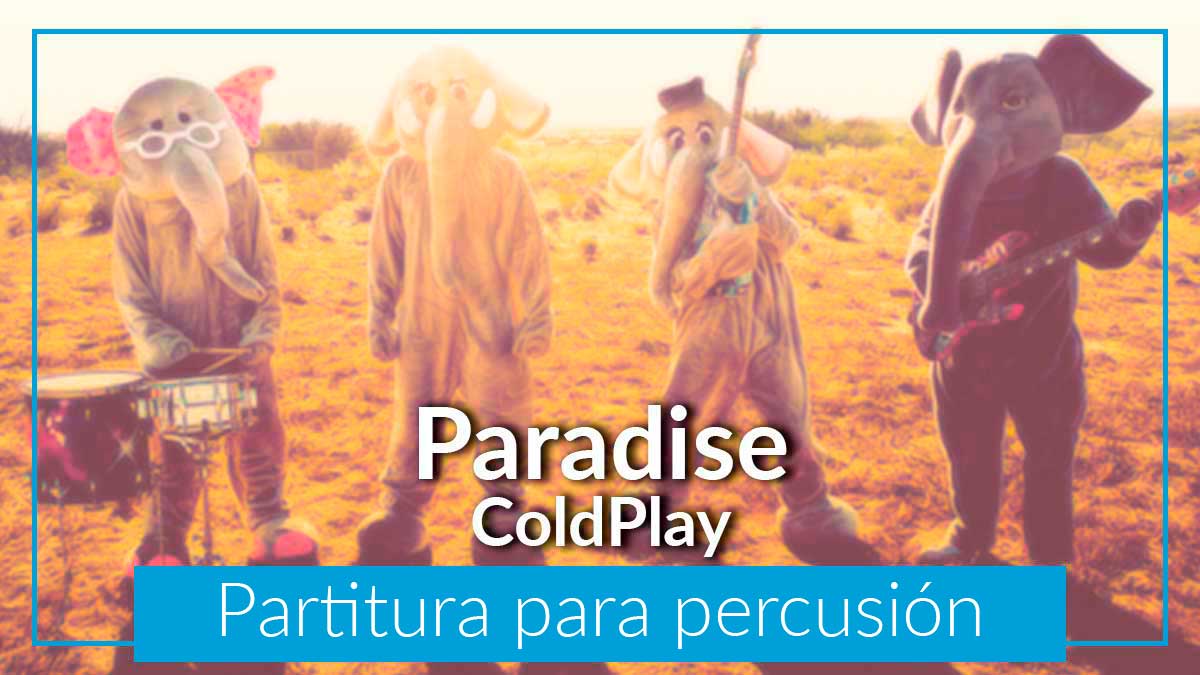 Partituras gratis en PDF para percusión arreglos Paradise