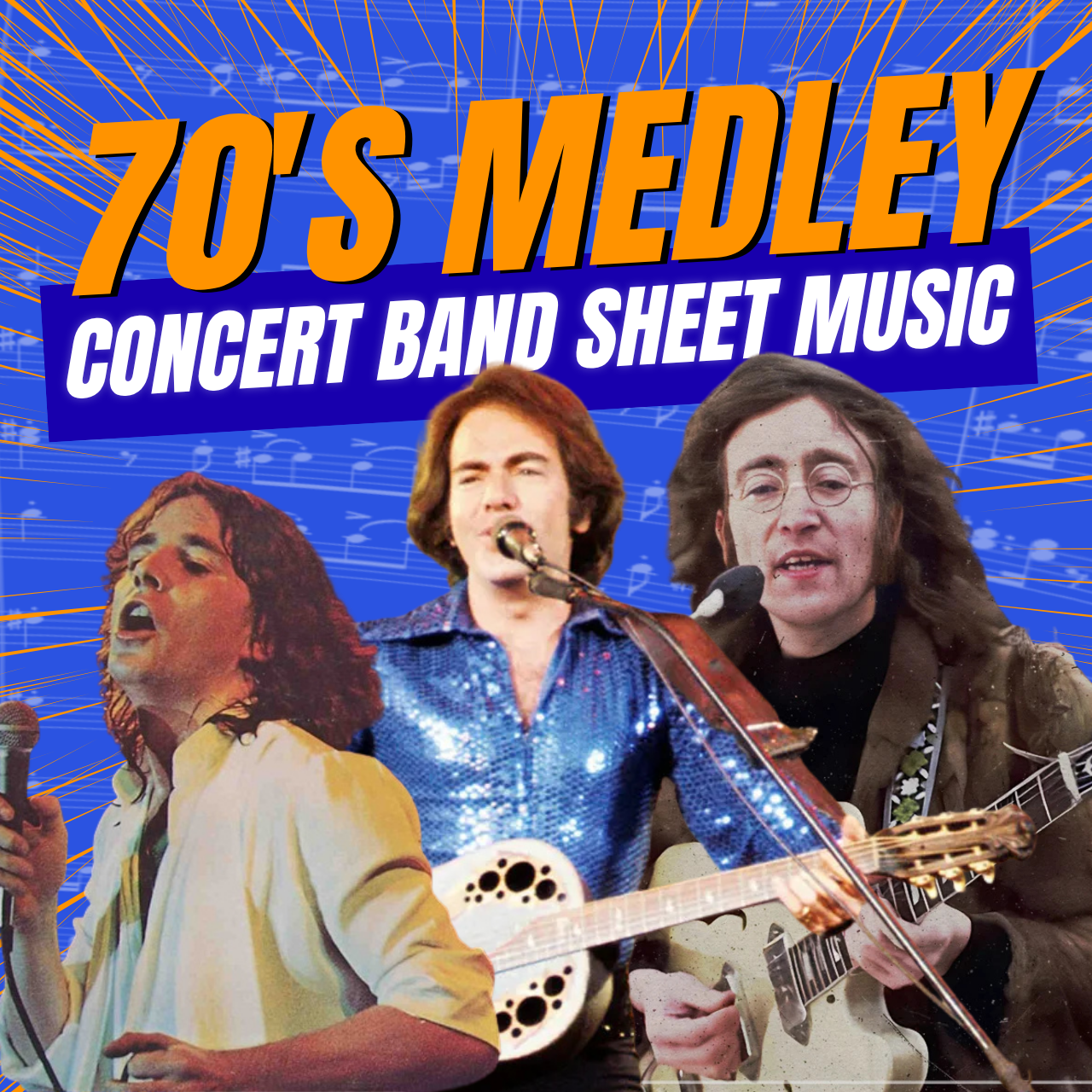 70's Medley Sweet Caroline Partitura para Banda